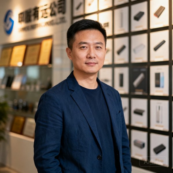 zoty体育创始人张远帆的半身肖像照，穿着深蓝色休闲西装，站在公司产品展示墙前，表情自信而沉稳